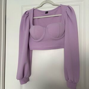 SHEIN Bustier Long Sleeve Crop Top